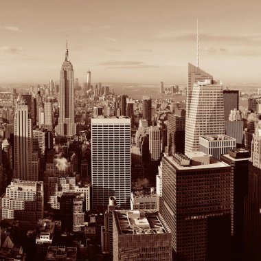 New York City gökdelenleri Çatı manzarası.