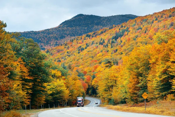 Autostrada Jesienne Liście White Mountain New Hampshire — Zdjęcie stockowe