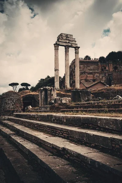 Forum Rzym Ruinami Budynków Historycznych Włochy — Zdjęcie stockowe