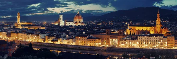 Florencie Katedrála Panoramatickým Výhledem Město Piazzale Michelangelo Noci — Stock fotografie