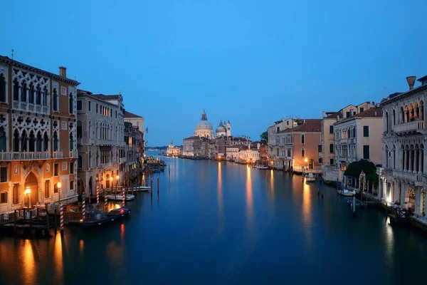 Venice Grand Canal Éjjel Olaszország — Stock Fotó