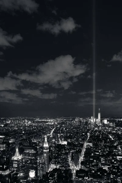 Blick Auf Die Skyline Von New York City Bei Nacht — Stockfoto