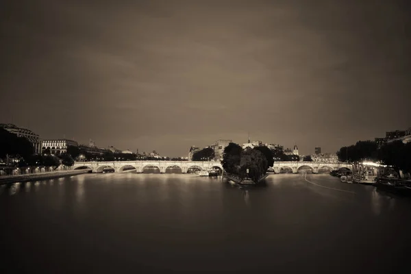 Seine Pont Nuit Paris France — Photo