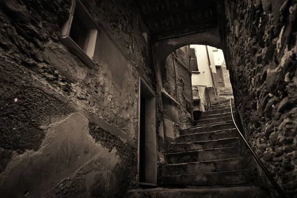 Vista Típica Beco Riomaggiore Cinque Terre Itália — Fotografia de Stock