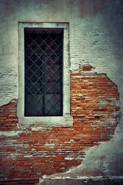 Detailní Pohled Okno Historických Budovách Benátky Itálie — Stock fotografie