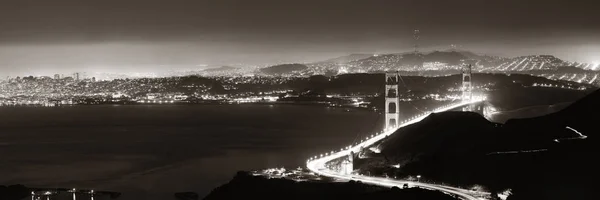 Golden Gate Köprüsü San Francisco Gece Dağ Yukarıdan Izlendi — Stok fotoğraf