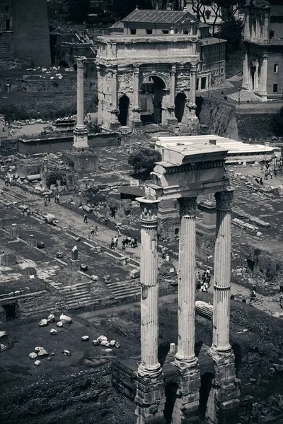 Sloupce Římské Fórum Pozůstatky Historických Budov Itálie — Stock fotografie