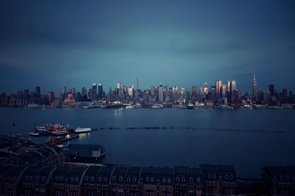 Skyline Midtown Sobre Río Hudson Ciudad Nueva York Con Rascacielos — Foto de Stock