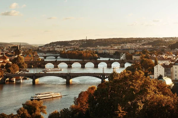 Skyline Praga Puente Sobre Río República Checa — Foto de Stock