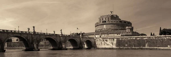 Кастель Сант Анджело Італії Римський Панорамний Вид Мостом Через Річку — стокове фото