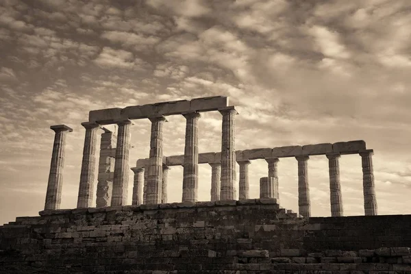 Schilderachtig Uitzicht Tempel Van Poseidon Buurt Van Athene Griekenland — Stockfoto