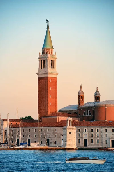 Iglesia San Giorgio Maggiore Barcos Venecia Italia — Foto de Stock