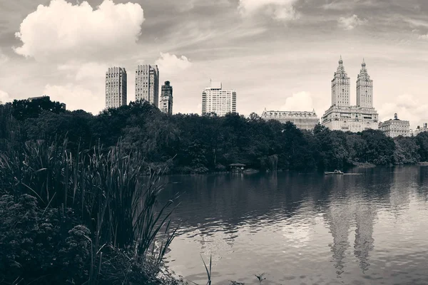 Central Park Spring Com Panorama Panorâmico Centro Manhattan Nova Iorque — Fotografia de Stock