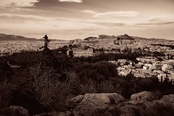 Αθηναϊκο Είδαν Από Την Κορυφή Του Βουνού Ελλάδα — Φωτογραφία Αρχείου