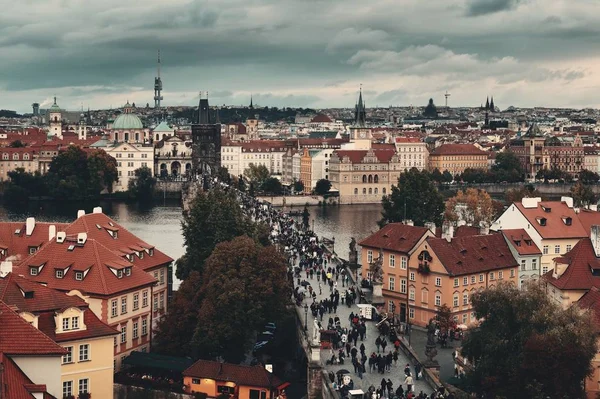 Vista Azotea Del Horizonte Praga Con Edificios Históricos República Checa —  Fotos de Stock