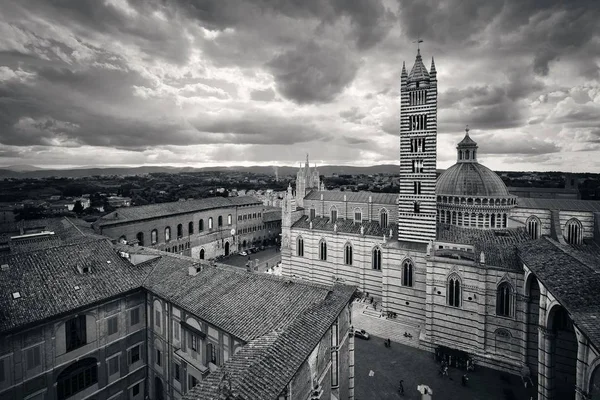 Middeleeuwse Stad Met Kathedraal Van Siena Uitzicht Skyline Italië — Stockfoto