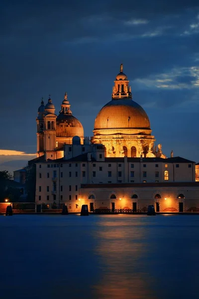 Igreja Santa Maria Della Saudação Noite Veneza Itália — Fotografia de Stock
