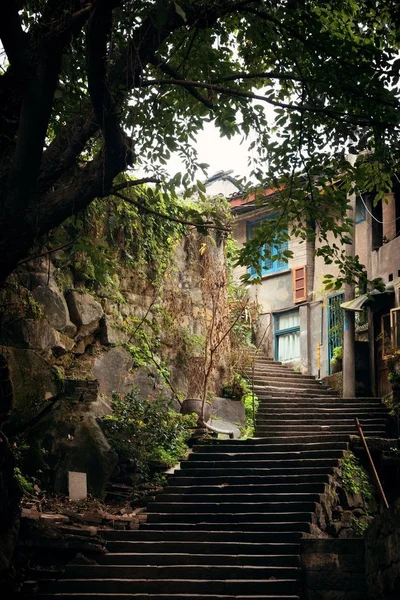 Lépcsők Fák Xiahao Old Street Chongqing Kína — Stock Fotó