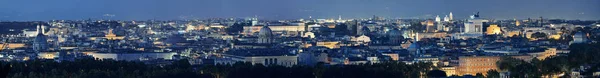 Rome Panorama Het Dak Met Skyline Oude Architectuur Italië Nachts — Stockfoto