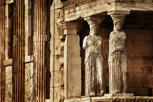 Karyatidenes Veranda Erekhtheion Tempelet Akropolis Athen Hellas – stockfoto
