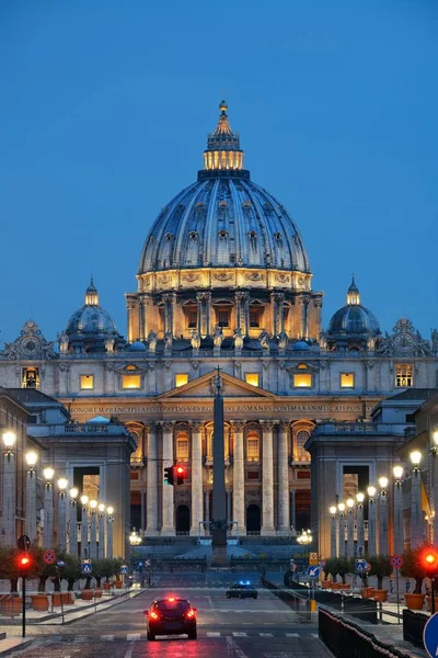 Basílica São Pedro Cidade Vaticano Com Vista Para Rua — Fotografia de Stock