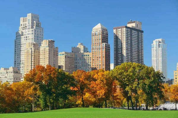 Manhattan Midtown Skyline Viewed Central Park Autumn New York City — Stock Photo, Image