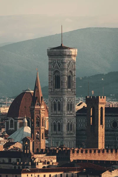 Florence Kathedraal Bell Toren Met Skyline Van Stad Gezien Vanaf — Stockfoto