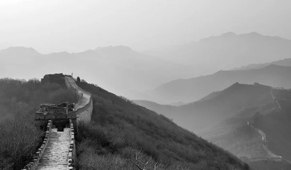 Velká Čínská Zeď Ráno Východem Slunce Obloha Pekingu Čína — Stock fotografie