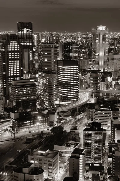 Osaka Urbana Staden Natten Utsikt Japan — Stockfoto