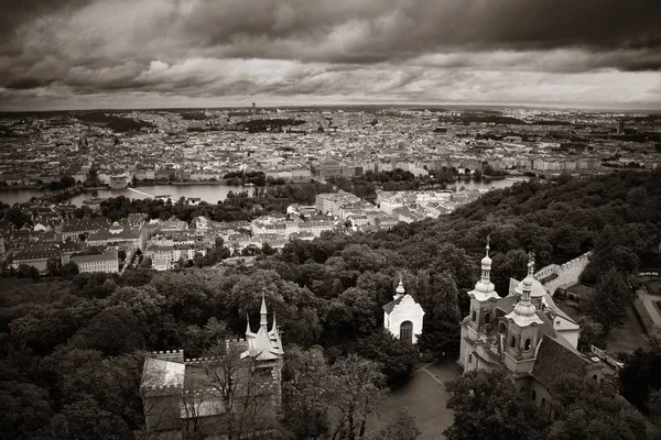 Prague Skyline Bridge River Czech Republic — Stock Photo, Image