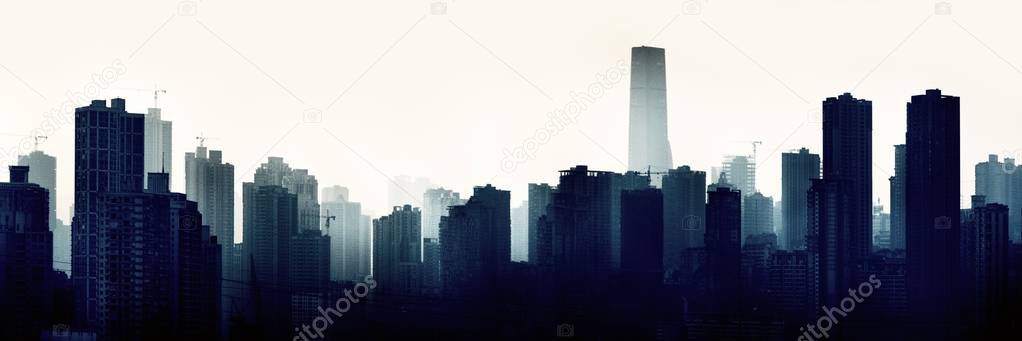Chongqing urban architecture and city skyline panorama in China