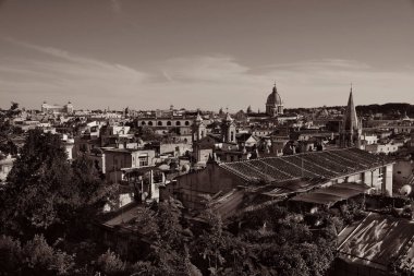 Panoramik Roma çatı görünümü ile antik mimari, İtalya