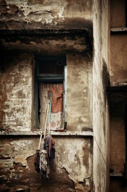 Xiahao 'daki eski bina. Chongqing, Çin' deki eski sokak..