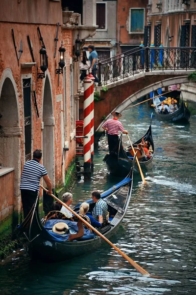 Gondeln Kanal Venedig Italien — Stockfoto