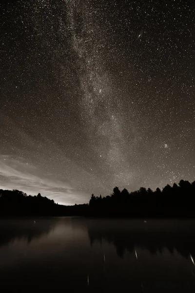 Milky Way Πέρα Από Λίμνη Στο Stowe Βερμόντ — Φωτογραφία Αρχείου