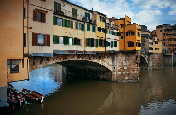 Мальовничий Вид Мосту Понте Веккіо Над Річки Арно Флоренції Італія — стокове фото