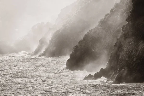 Partvonal Földközi Tenger Cinque Terre Olaszország — Stock Fotó