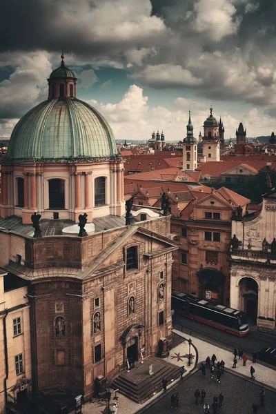 Vista Azotea Del Horizonte Praga Con Edificios Históricos República Checa —  Fotos de Stock