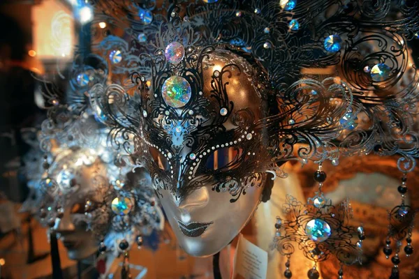 Krásná Elegantní Maska Benátkách Itálie — Stock fotografie