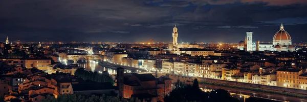 Catedral Florença Com Horizonte Cidade Vista Piazzale Michelangelo Panorama Noturno — Fotografia de Stock