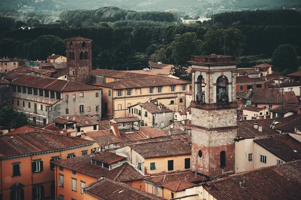 Lucca Historische Gebouwen Van Bovenaf Bekeken Italië — Stockfoto