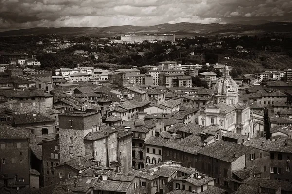 Ciudad Medieval Siena Vista Azotea Con Edificios Históricos Italia — Foto de Stock