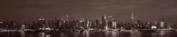 New York Şehir Manzarası Gökdelenler Ile Panoramik Manzaralı — Stok fotoğraf