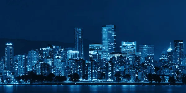 Skyline Von Vancouver Bei Nacht — Stockfoto