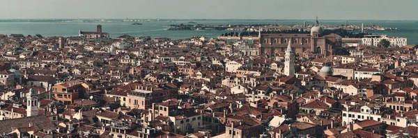 Venice Skyline Panorama Oglądany Góry Wieży Zegarowej Placu — Zdjęcie stockowe