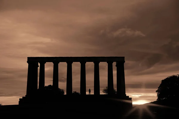 Monumento Nacional Calton Hill Edimburgo Reino Unido — Fotografia de Stock