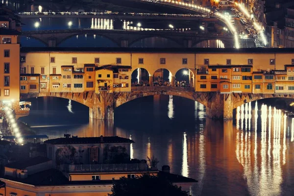 Vista Panorámica Del Ponte Vecchio Sobre Río Arno Florencia Italia —  Fotos de Stock