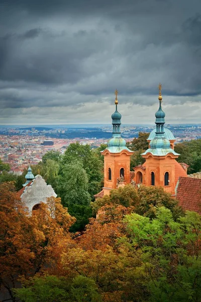 Praga Vista Panorâmica Telhado Com Edifícios Históricos República Checa — Fotografia de Stock