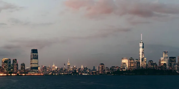 Vista Panorâmica Horizonte Nova York Com Arranha Céus — Fotografia de Stock