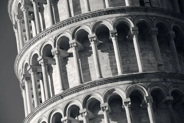 Vista Cercana Los Detalles Torre Inclinada Pisa Italia — Foto de Stock